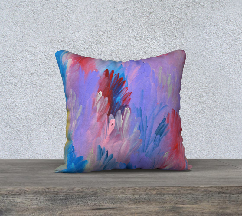 Throw Pillow Cover 18x18 Happy